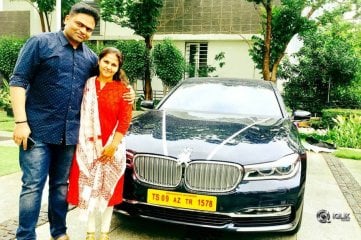 Vamshi Paidipally With His New BMW Car